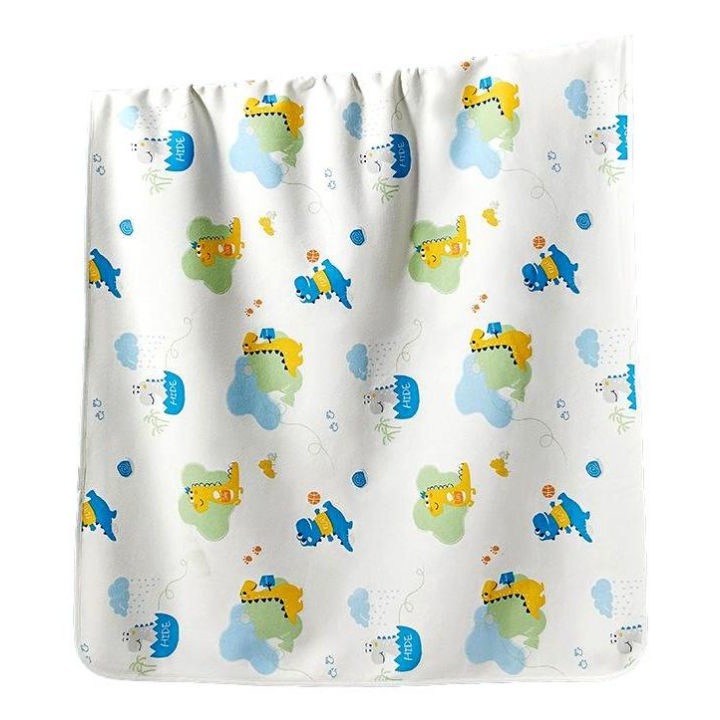 FizioTab Funny Dinos Nagy vízálló pelenkázó, gyerekeknek, 80x100 cm, nedvszívó és mosható, újrafelhasználható, takaró típusú, pelenka cseréjéhez