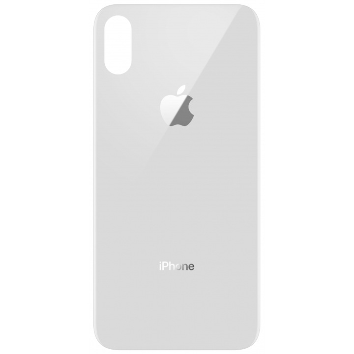 Capac spate pentru Apple iPhone XS, sticla, Argintiu