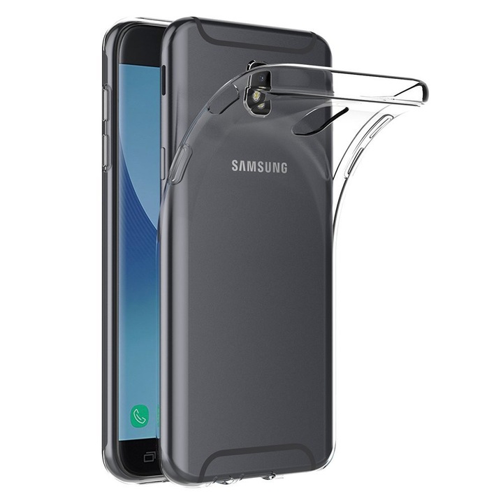 Прозрачен силиконов калъф за Samsung Galaxy J7, TPU, Slim Fit, ултра издръжлив, гъвкав, кристално чист, технология за оптимална защита, прозрачен