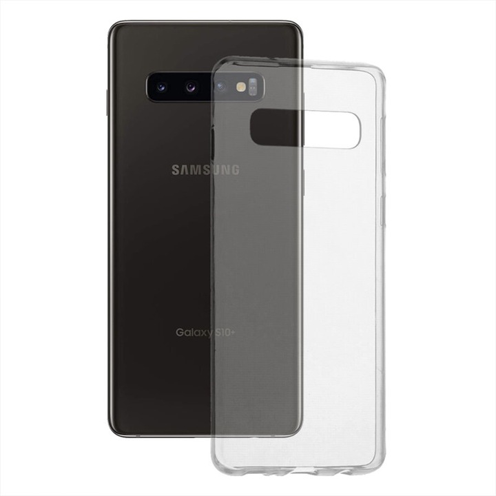 Husa de silicon transparent pentru Samsung Galaxy S10 Plus, TPU, Slim Fit, Flexibil, Crystal Clear, Transparent