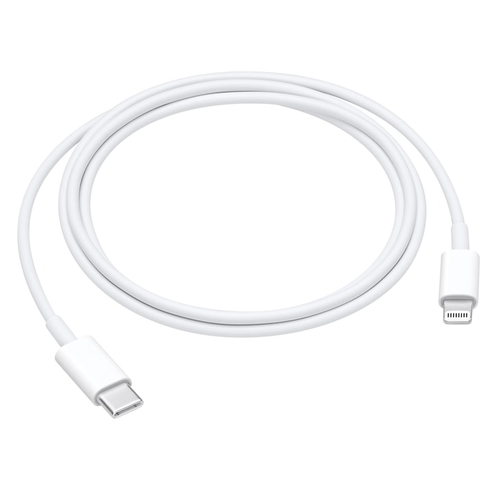 Кабел за зареждане и данни USB-C към Lightning, 1 м, съвместим с Apple iPhone 14/ 14 Pro/ 14 Pro Max/ 12/ 12 Pro/ 12 Pro Max/ 11/ 11 Pro/ 11 Pro max, бял