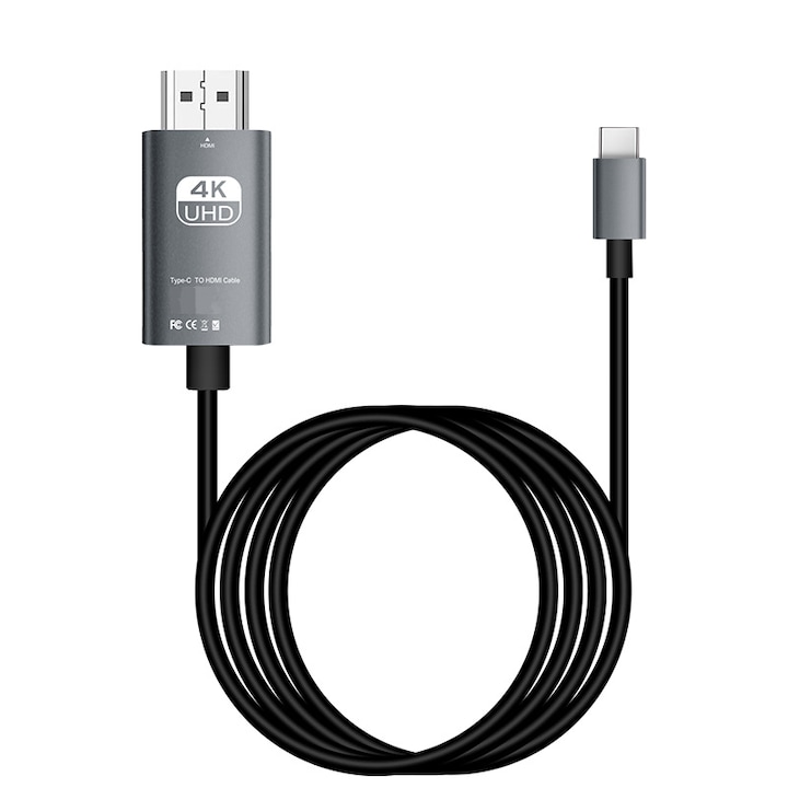 Cablu USB-C HDMI, eRDX®, 4K 60Hz, 2 m, USB Type-C la HDMI