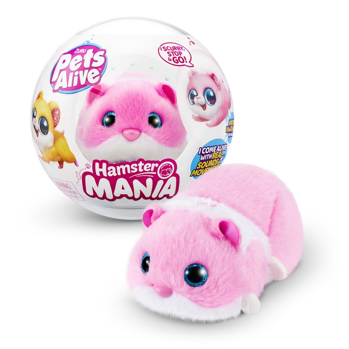 Hamster Mania plüssjáték, kék Interactive Pets Alive S1