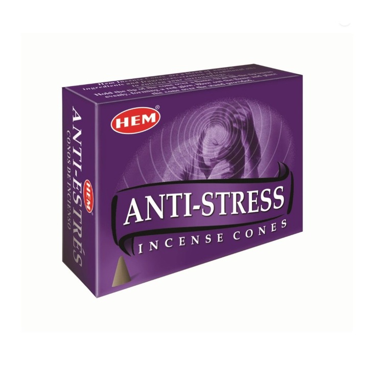 HEM Anti-Stress (Stresszoldó) Indiai Kúpfüstölő (10db)