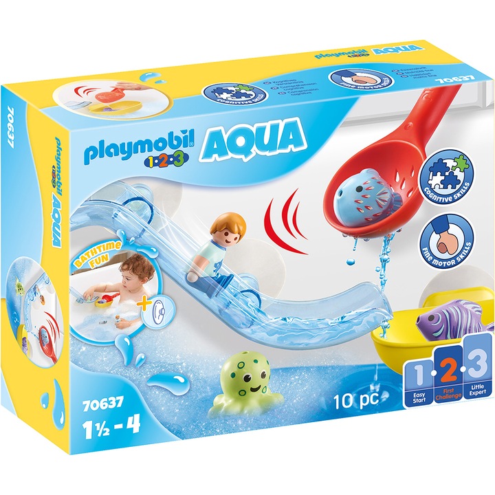 Playmobil 1.2.3 Aqua - Csúszda és állatok