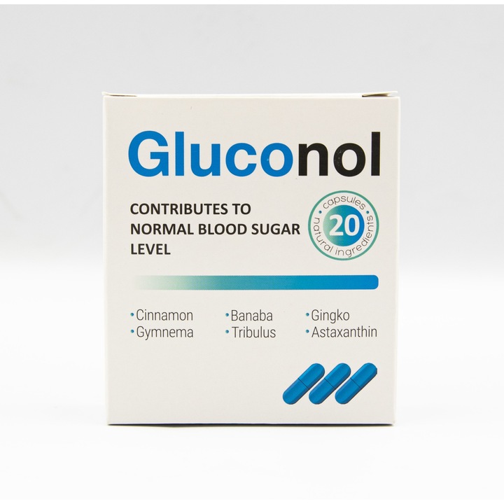 Supliment alimentar Gluconol impotriva diabetului. 20 capsule