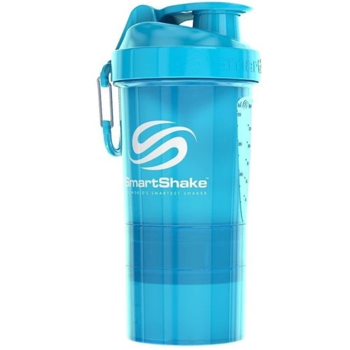 Shaker Original2GO ONE, Smartshake, Albastru, 600ml