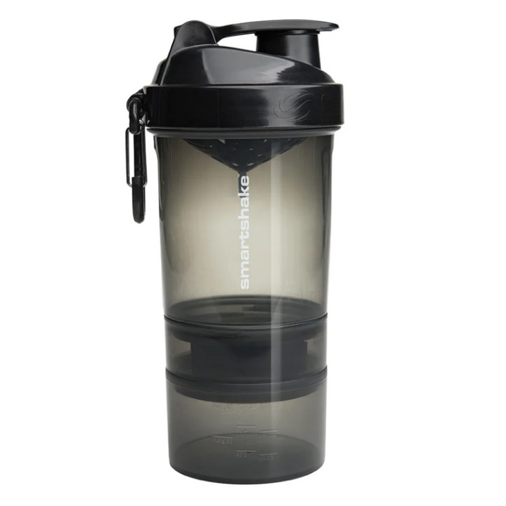 Shaker Original2GO ONE, Smartshake, Negru, 600ml