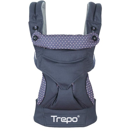Marsupiu Ergonomic Trepo®, Port-bebe cu 3 pozitii de purtare, 100% bumbac, 0-20 kg Bleumarine / Orange