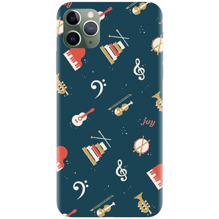 Силиконов калъф, съвместим с Apple iPhone 11 Pro Max - модел Music