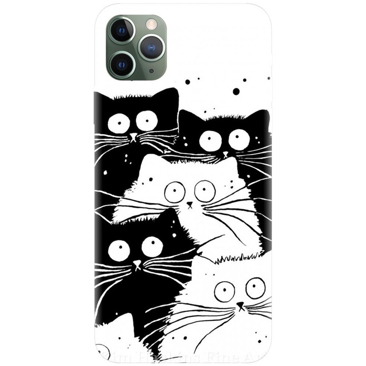 Силиконов калъф, съвместим с модел Apple iPhone 11 Pro - Oo Cats