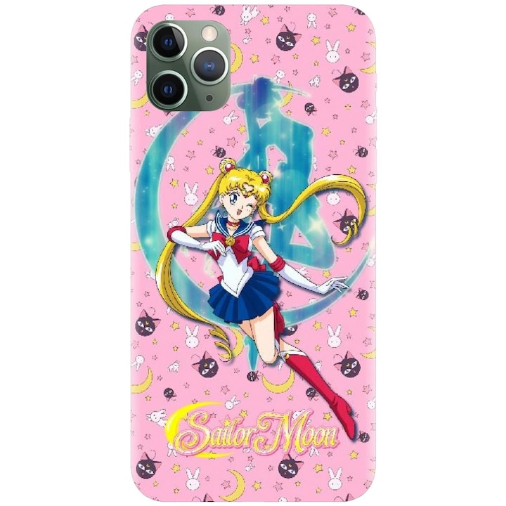 Силиконов калъф, съвместим с Apple iPhone 11 Pro - модел Sailor Moon