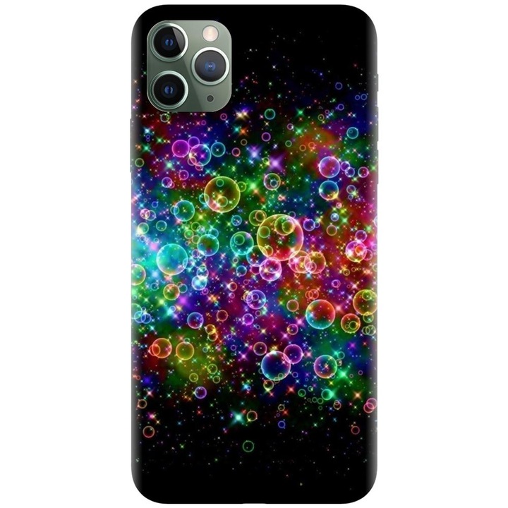 Szilikon tok kompatibilis az Apple iPhone 11 Pro Max - Rainbow Colored Soap Bubbles modellel