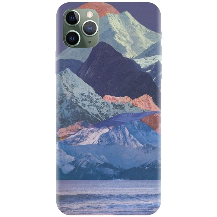 Силиконов калъф, съвместим с Apple iPhone 11 Pro - модел Collage Mountain