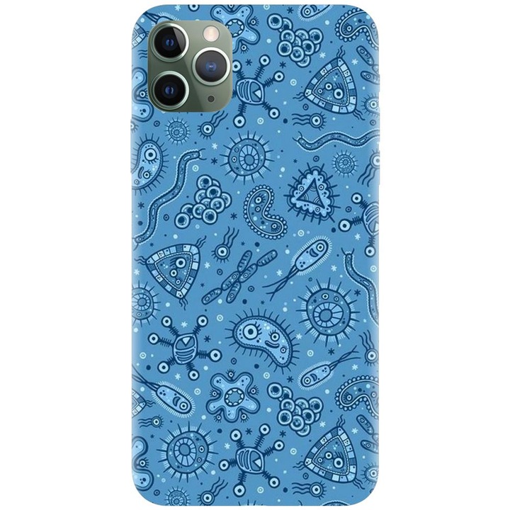 Силиконов калъф, съвместим с Apple iPhone 11 Pro - модел Bacteria