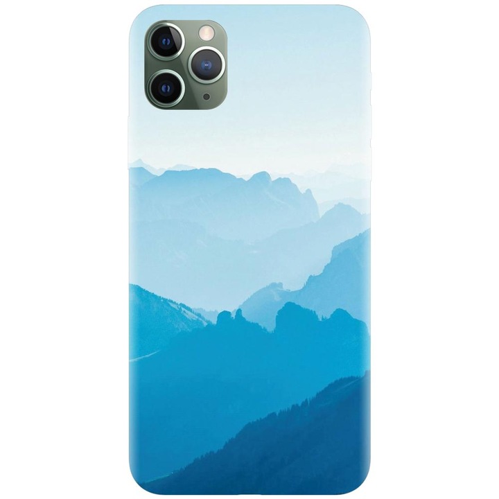 Силиконов калъф, съвместим с Apple iPhone 11 Pro - модел Blue Mountain Crests