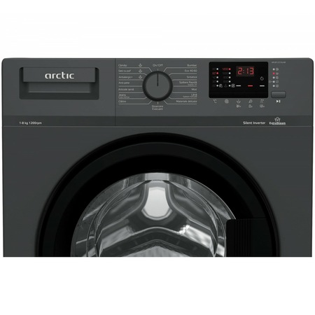 Masina de spalat rufe Arctic APL81221XLAB, 8 kg, 1200 rpm, Clasa A, Motor Silent Inverter, Child Lock, Digital Display, Add-In, Antracit