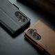 Samsung Galaxy A54, CaseMe tok, vékony, bőr, pénztárca típus, álló, biztonságos mágneses záródás, puha textúra és markolat a kézben, RFID védelem, Fekete