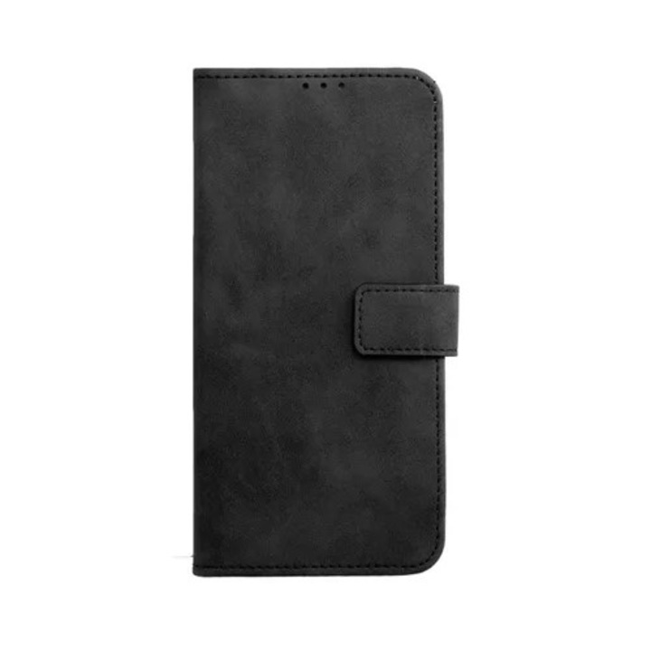 Husa telefon iPhone 15 - Carcasa Forcell Tender neagra cu clapeta