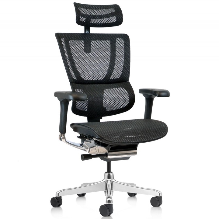 Scaun Ergonomic Mirus Elite 2 PRO Generatia a 2 a, Cadru Negru T Black Mesh