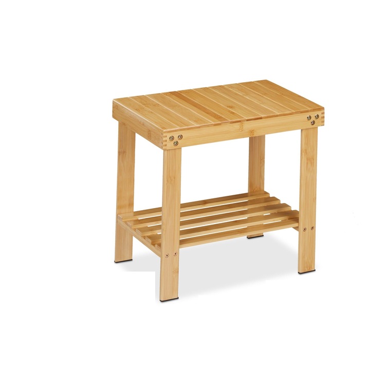 Scaun din bambus, 41,5 x 44 x 28 cm, sarcina maxima 150 kg