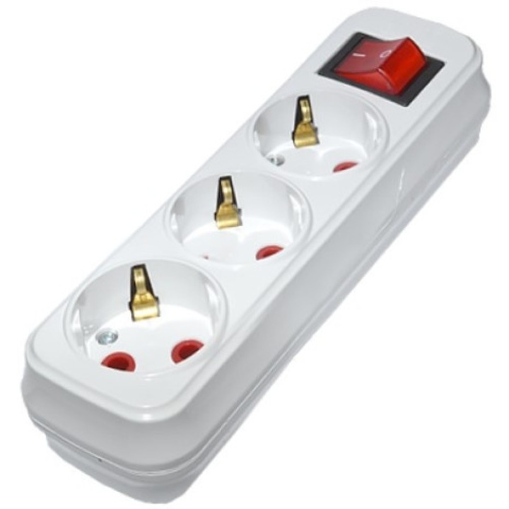 Cap prelungitor cu 3 prize, Horoz, cu intrerupator / EXT 200-300-302