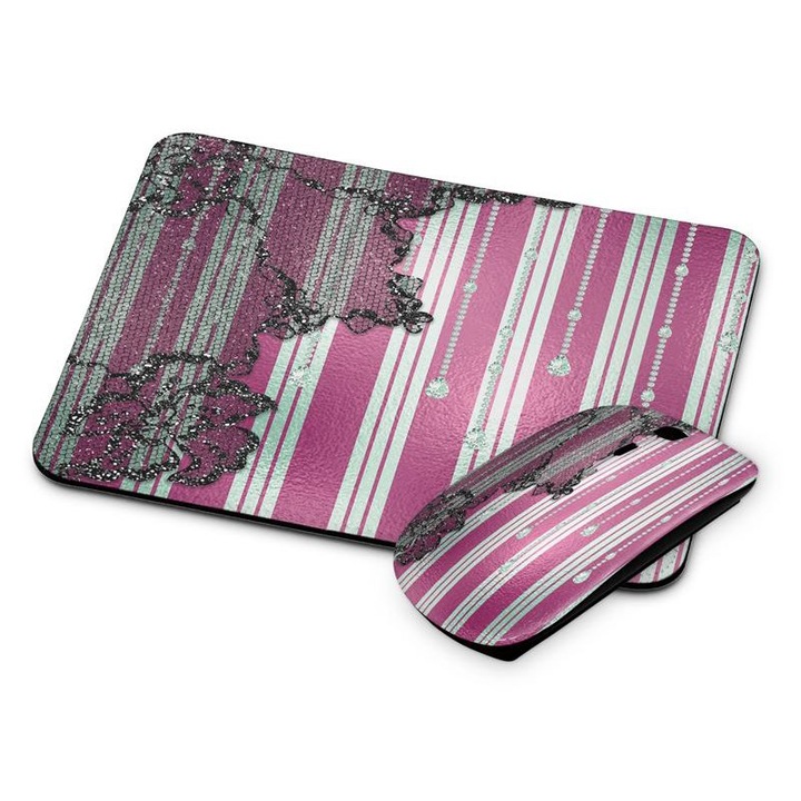 Mouse si mouse pad fara fir cu model de tapet 138