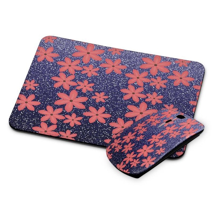 Mouse si mouse pad fara fir floral 197