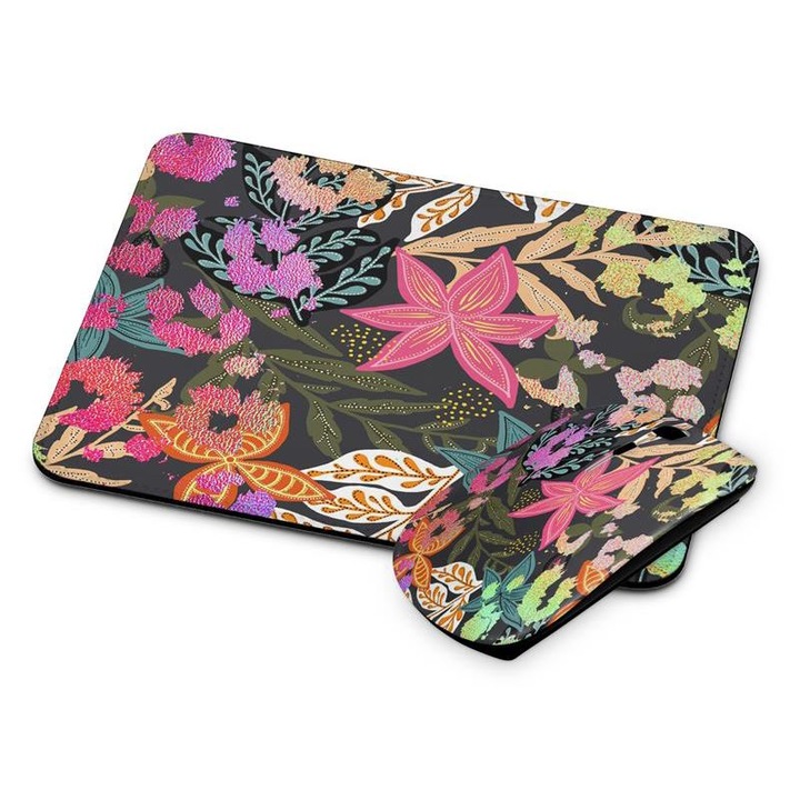 Mouse si mouse pad fara fir floral 202