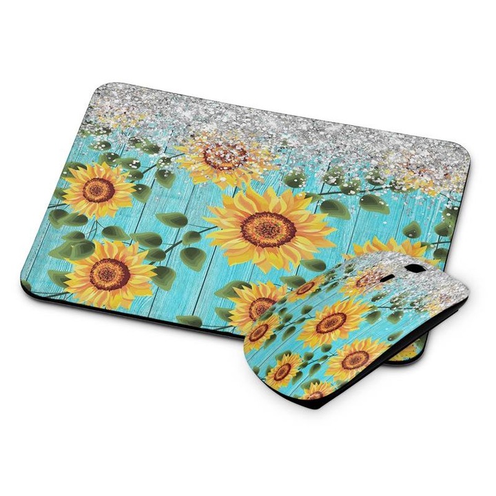 Mouse si mouse pad fara fir floral 390