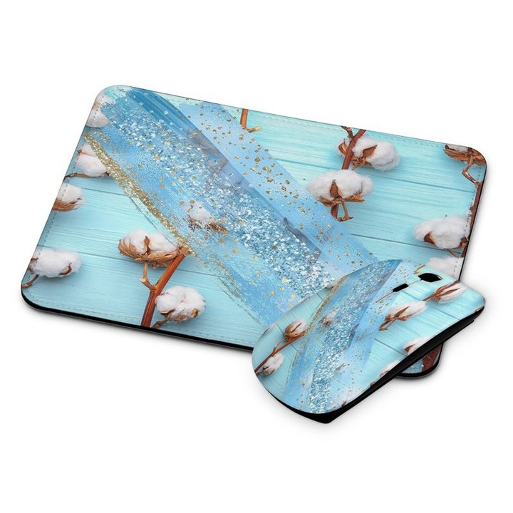 Mouse si mouse pad fara fir floral 198