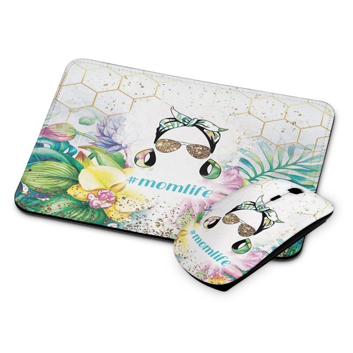 Mouse si mouse pad fara fir Momlife 305