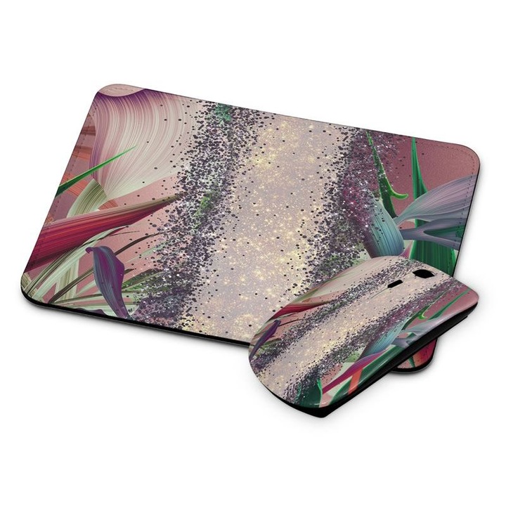 Mouse si mouse pad fara fir floral 405