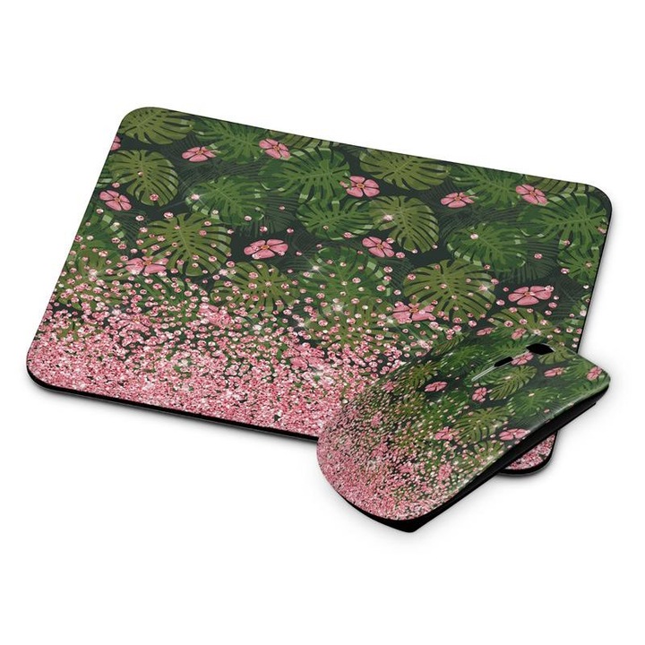 Mouse si mouse pad fara fir floral 199