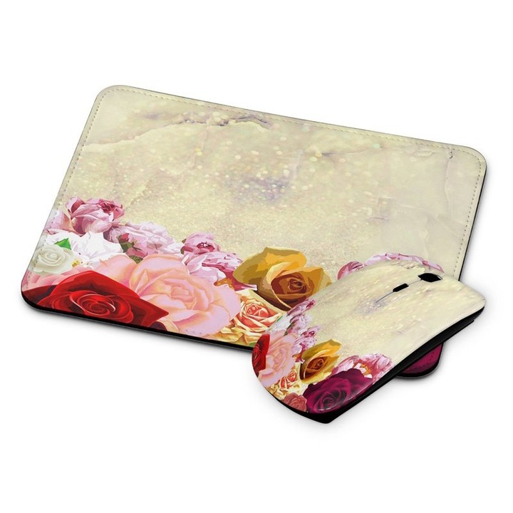 Mouse si mousepad fara fir cu model marmura 209