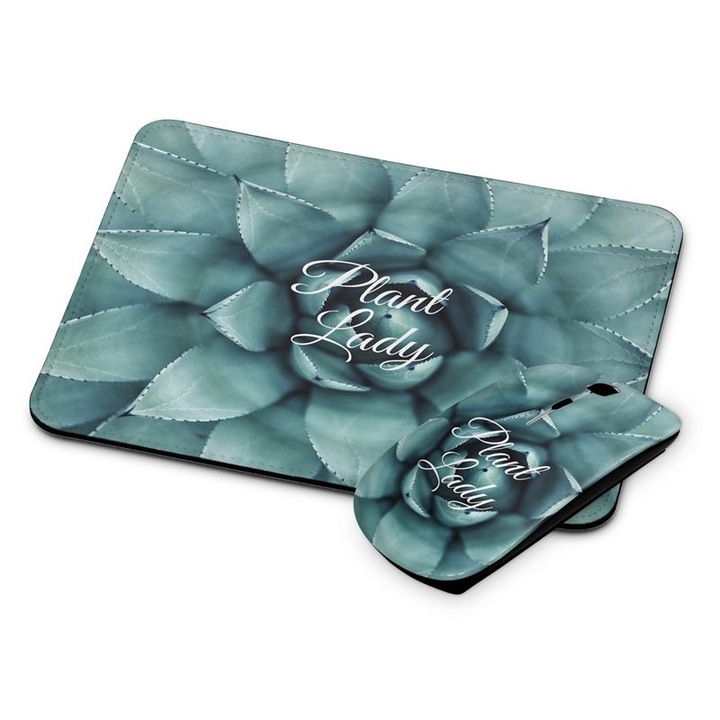 Mouse si mouse pad fara fir Plant Lady 367