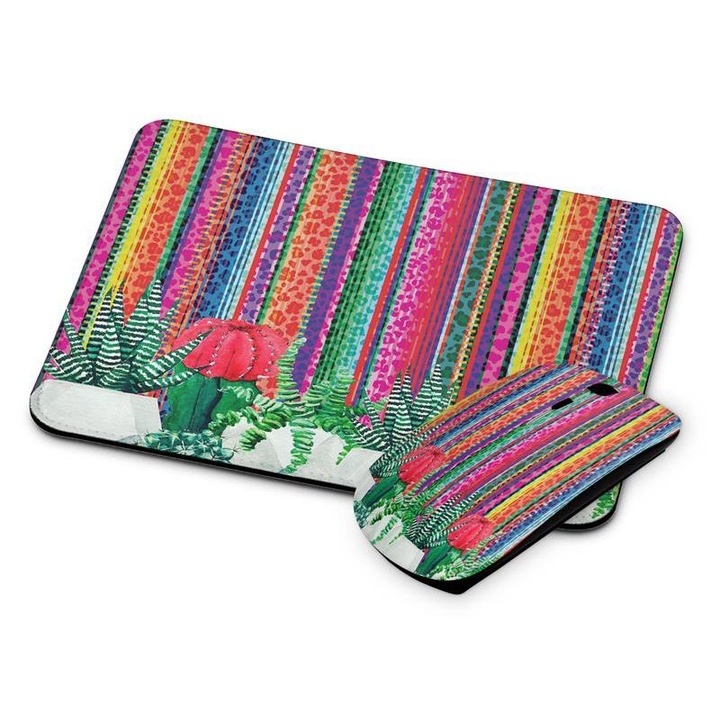 Mouse si mouse pad fara fir floral 373