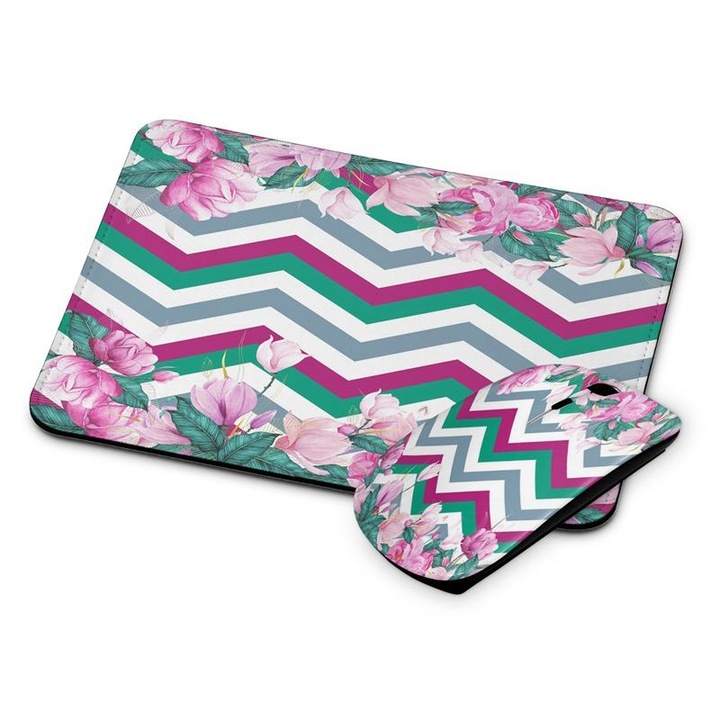 Mouse si mouse pad fara fir floral 213