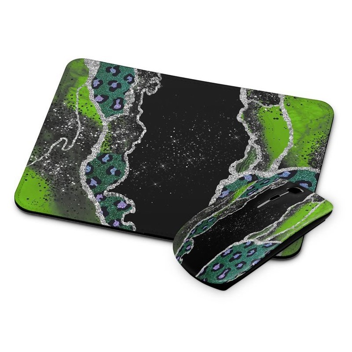 Mouse si mousepad fara fir cu model de marmura 114