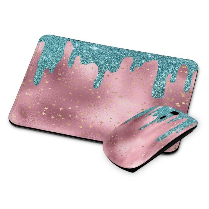 Mouse si mouse pad fara fir de culoare stralucitoare 228