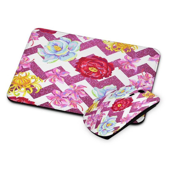 Mouse si mouse pad fara fir floral 241