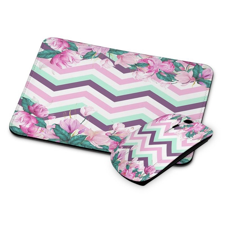 Mouse si mouse pad fara fir floral 212