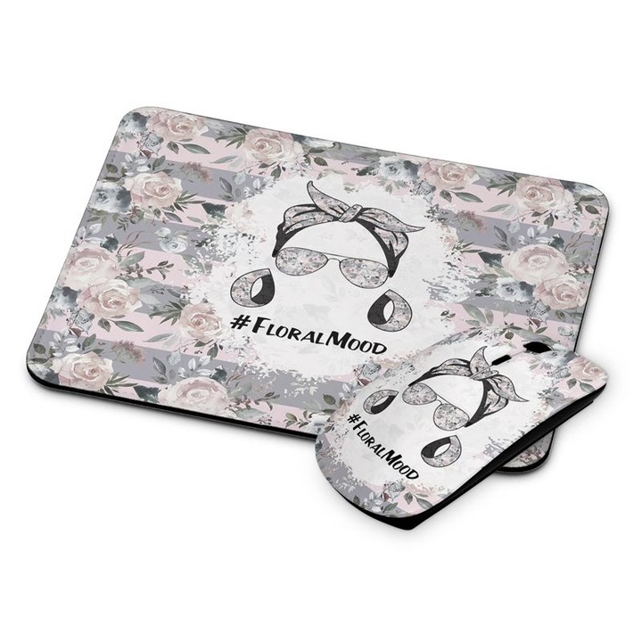 Mouse si mouse pad fara fir Floral Mood 316