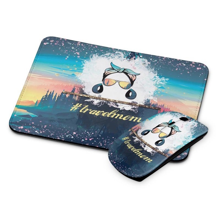 Mouse si mouse pad fara fir Travel Mom 312