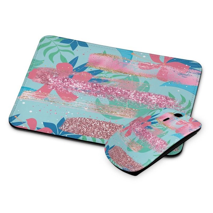Mouse si mouse pad fara fir floral 196