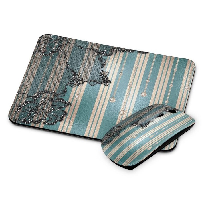 Mouse si mouse pad fara fir cu model de tapet 137