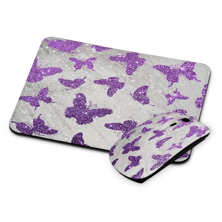 Mouse si mouse pad fara fir Butterfly 218