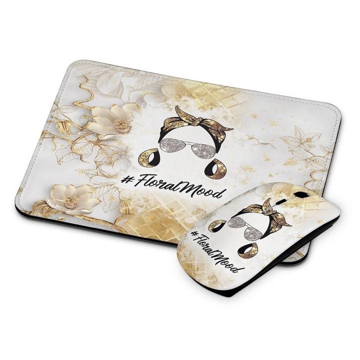 Mouse si mouse pad fara fir Floral Mood 306