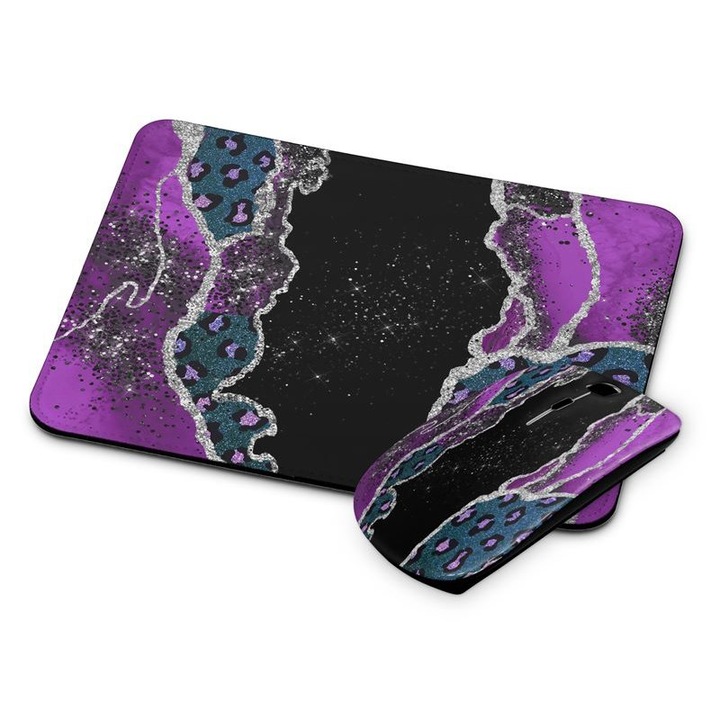 Mouse si mousepad fara fir cu model de marmura 112