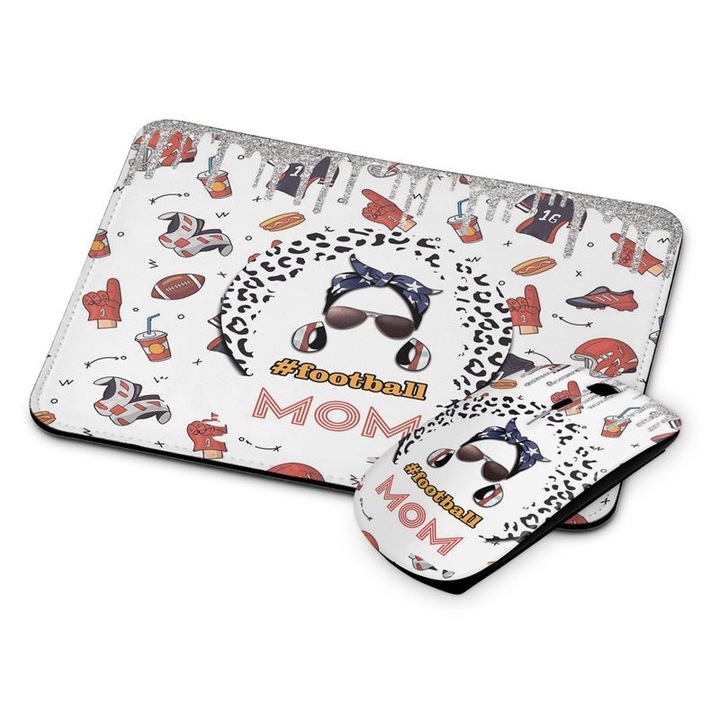 Mouse si mouse pad fara fir Football Mom 396